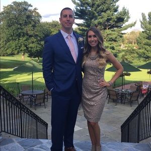 Calvin Klein Ruched Lace Dress